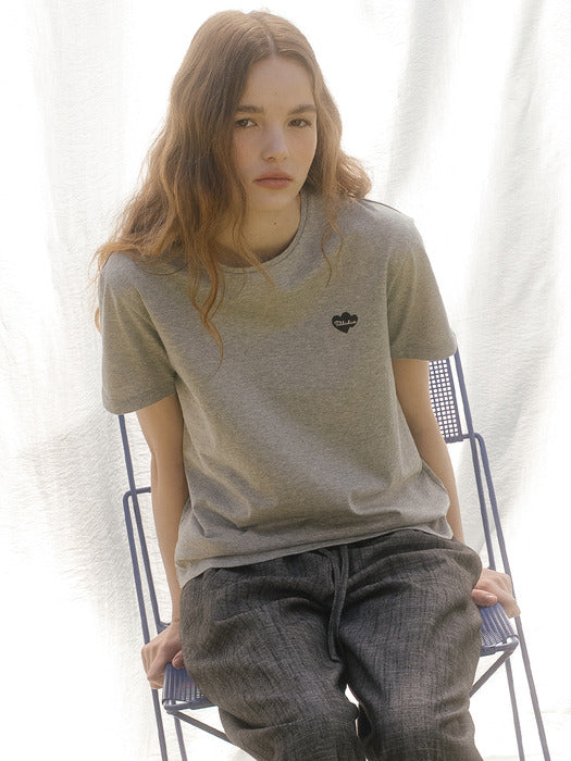 Tillidie Heart logo cotton t-shirt Gray
