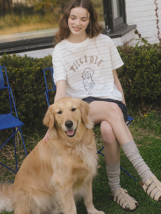 Tillidie Forever stripe slub t-shirt Gray