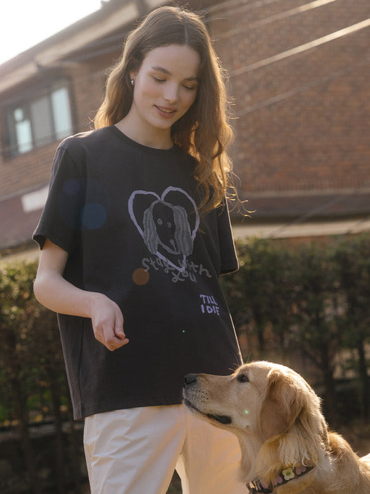 Tillidie Love for my dog t-shirt Charcoal