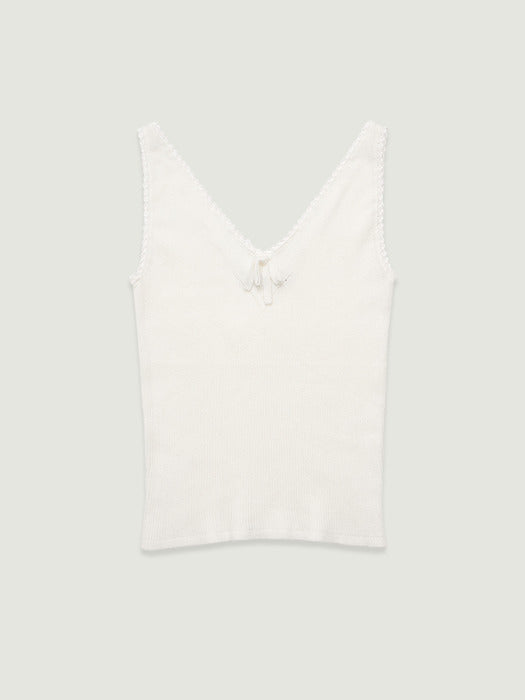 Grove 26Ss Amy Knit Sleeveless (White)