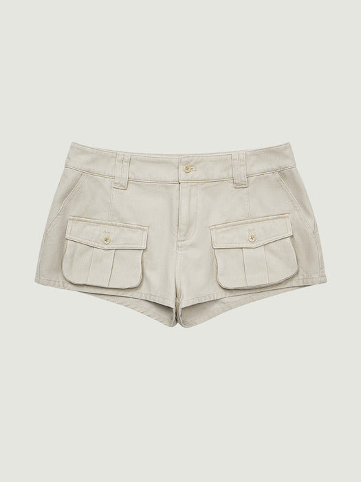 Grove 26Ss Oliver Cargo Shorts (Beige)