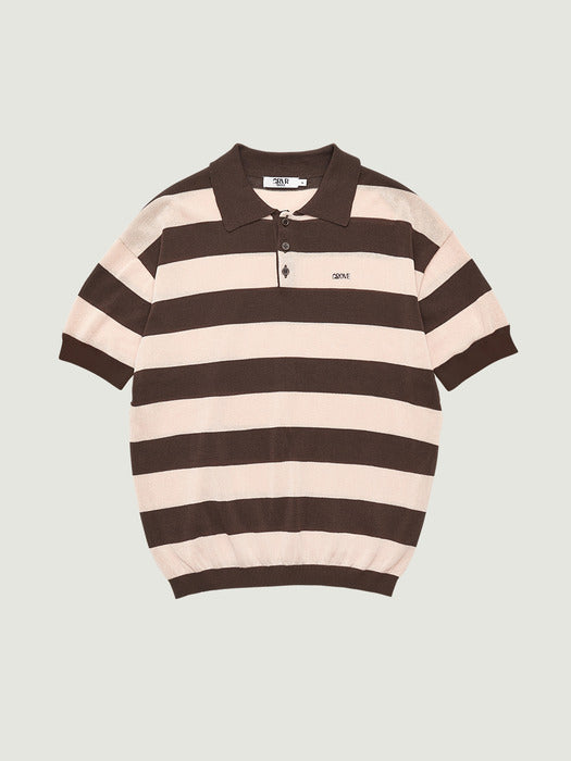 Grove 26Ss Reef Stripe Collar Knit (Pink)
