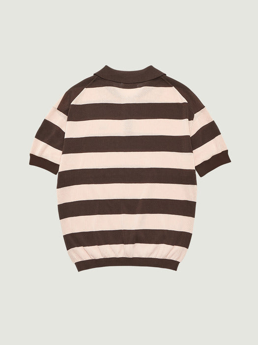 Grove 26Ss Reef Stripe Collar Knit (Pink)