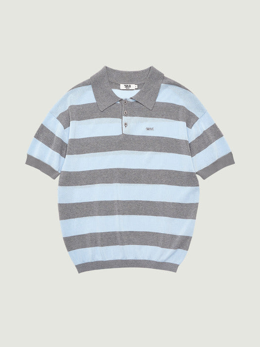 Grove 26Ss Reef Stripe Collar Knit (Light Blue)