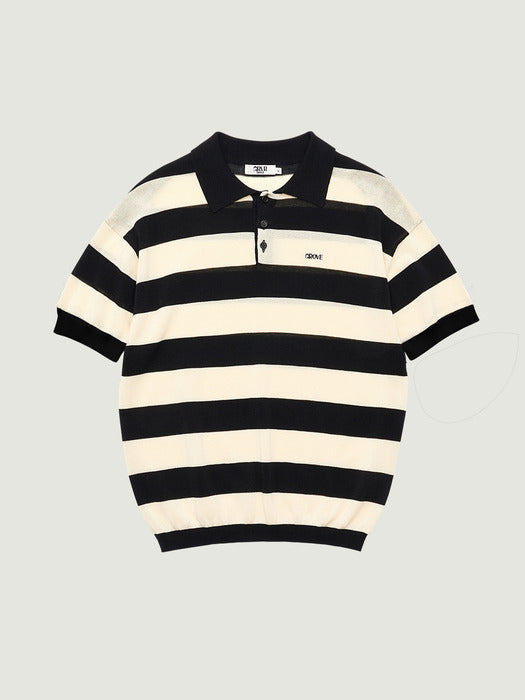Grove 26Ss Reef Stripe Collar Knit (Ivory)