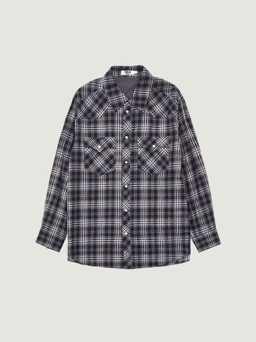 Grove 26Ss Briar Check Shirt (Navy)