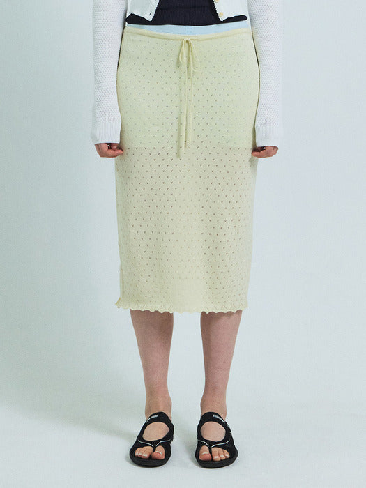 Grove 26Ss Melody Midi Skirt (Cream)