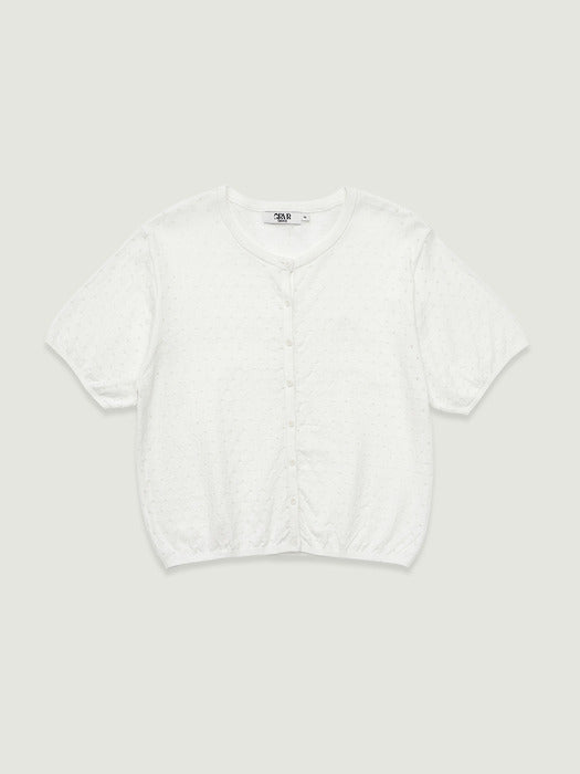 Grove 26Ss Melody H/S Cardigan (White)
