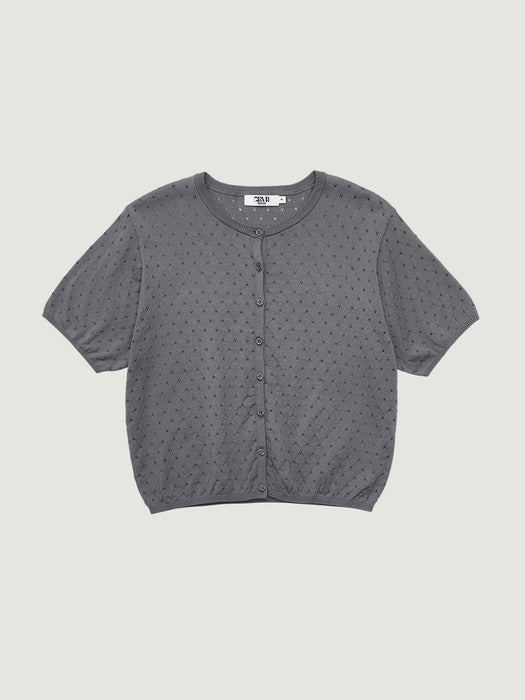 Grove 26Ss Melody H/S Cardigan (Charcoal)