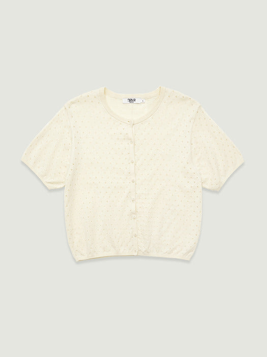[grove] 26Ss Melody H/S Cardigan (Cream)
