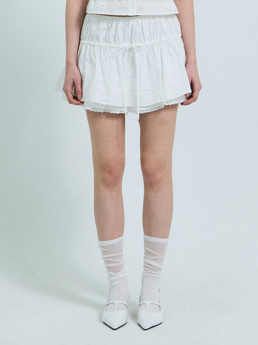 Grove 26Ss Bless Flare Skirt (White)