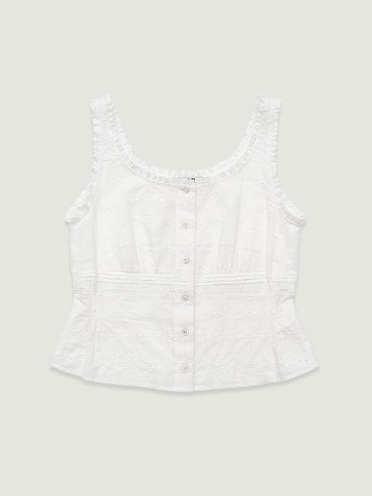 Grove 26Ss Bless Sleeveless Blouse (White)