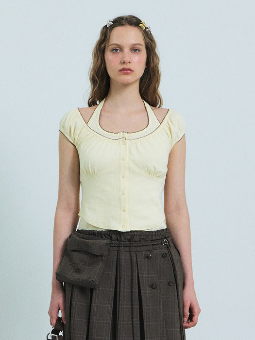 Grove 26Ss April U-Neck T-Shirt (Yellow)