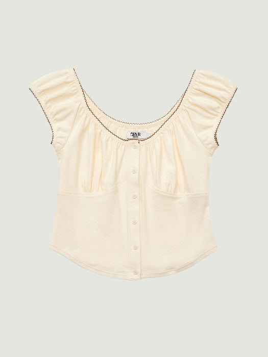 Grove 26Ss April U-Neck T-Shirt (Yellow)
