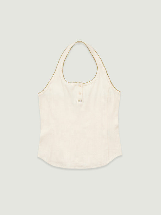 [grove] 26Ss April Halter Top (Ivory)