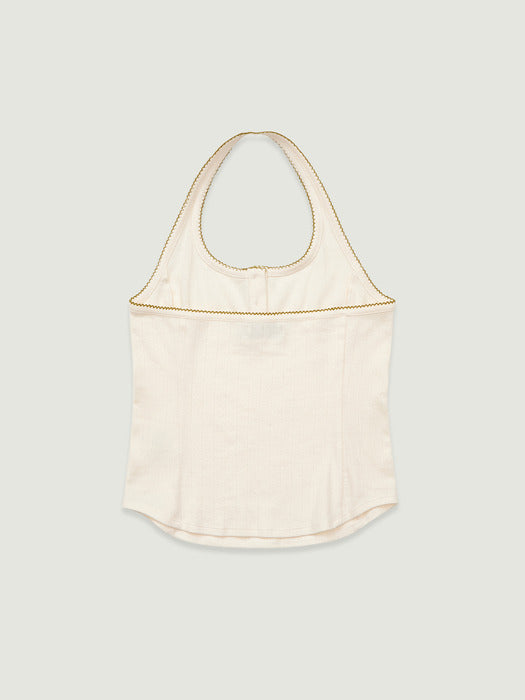 [grove] 26Ss April Halter Top (Ivory)