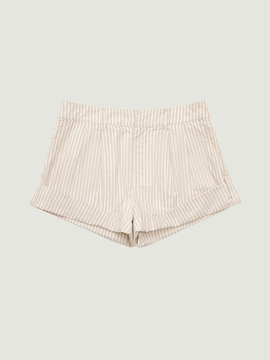 Grove 26Ss Ode Stripe Shorts (Cream)