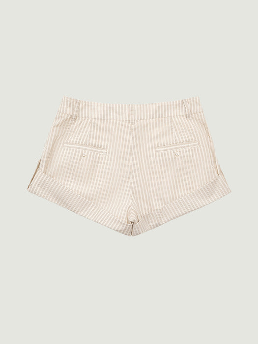 Grove 26Ss Ode Stripe Shorts (Cream)