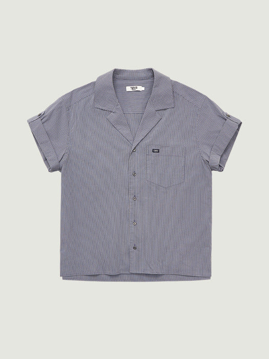 Grove 26Ss Ode Stripe H/S Shirt (Navy)