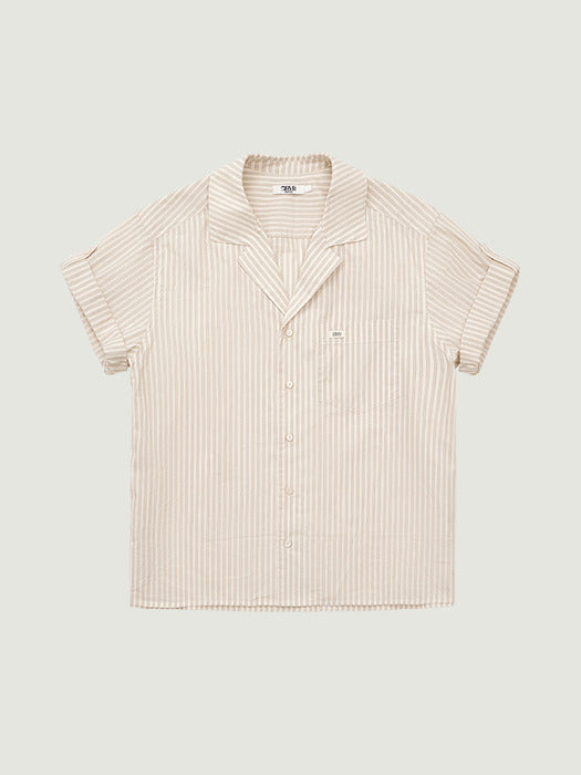 Grove 26Ss Ode Stripe H/S Shirt (Cream)