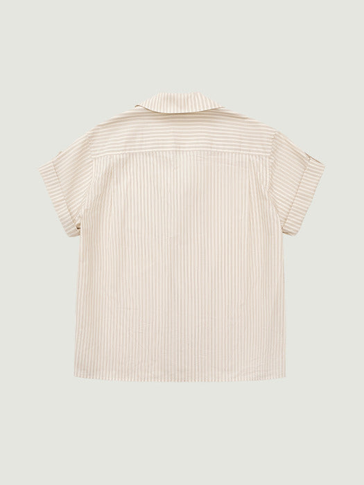 Grove 26Ss Ode Stripe H/S Shirt (Cream)