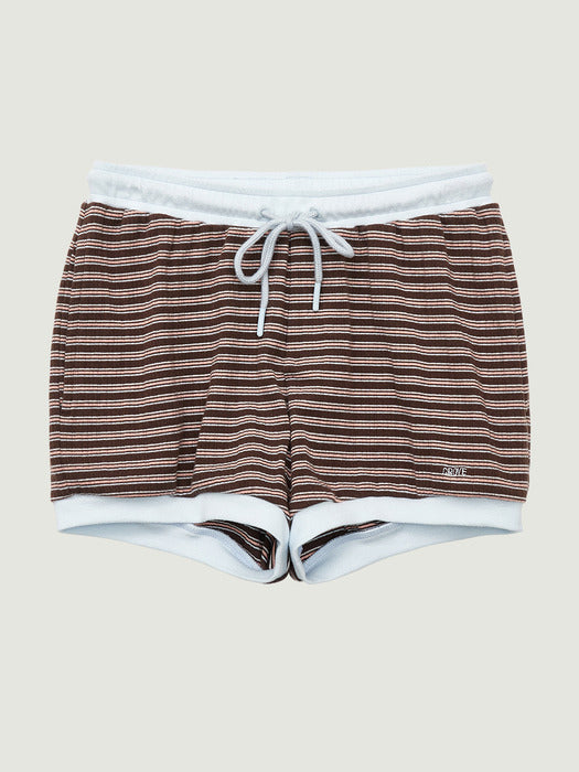 Grove 26Ss Dalin Stripe Shorts (Brown)