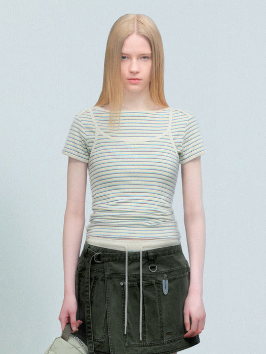 Grove 26Ss Dalin Stripe Sleeveless (Ivory)
