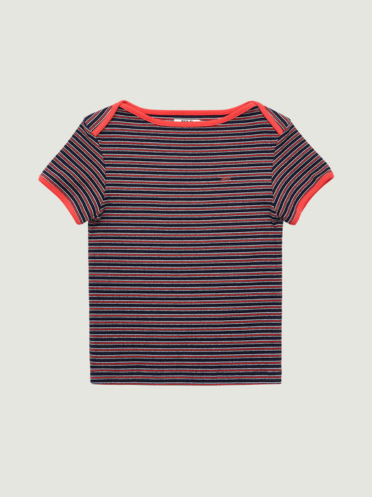 Grove 26Ss Dalin Stripe H/S T-Shirt (Navy)