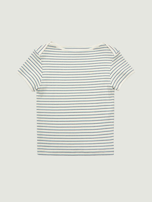 Grove 26Ss Dalin Stripe H/S T-Shirt (Ivory)