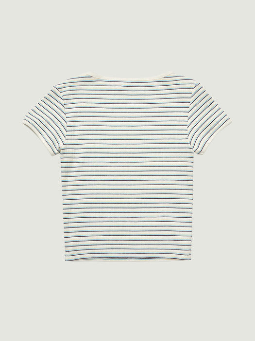 Grove 26Ss Dalin Stripe H/S T-Shirt (Ivory)