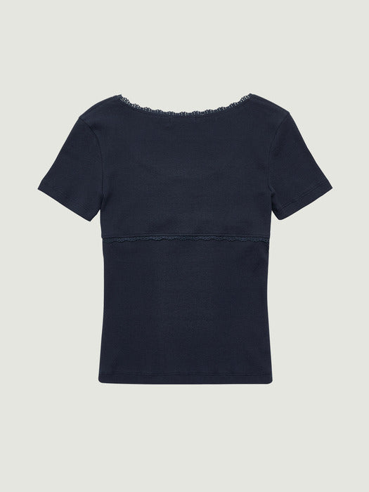 [grove] 26Ss Rina H/S T-Shirt (Navy)