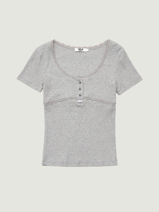 Grove 26Ss Rina H/S T-Shirt (Melange Gray)