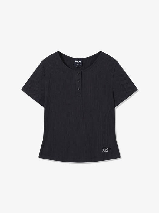 [fila] Women's Henley Neck Short Sleeve T-shirt_FS262RS01F019_006