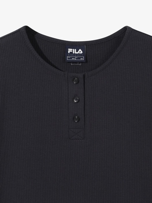 [fila] Women's Henley Neck Short Sleeve T-shirt_FS262RS01F019_006