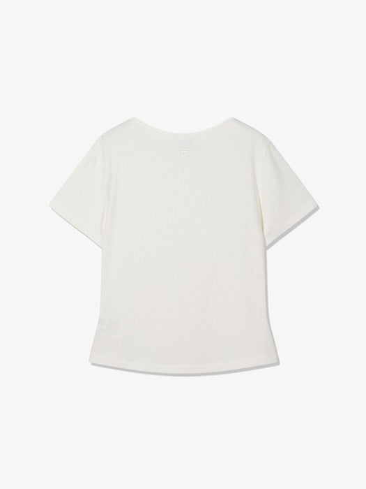 [fila] Women's Henley Neck Short Sleeve T-shirt_FS262RS01F019_175