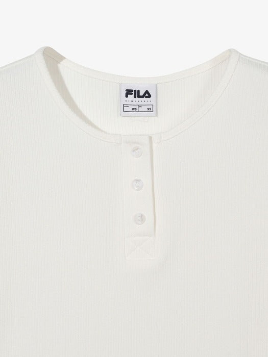 [fila] Women's Henley Neck Short Sleeve T-shirt_FS262RS01F019_175