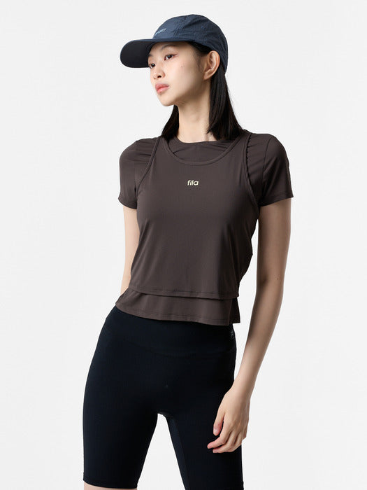 Fila Women's Coldwave+ Layered Short-Sleeve T-shirt 234