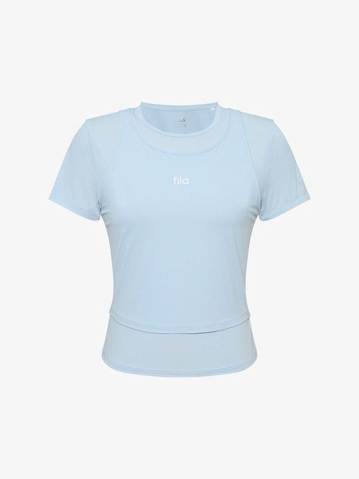 Fila Women's Coldwave+ Layered Short-Sleeve T-shirt 442