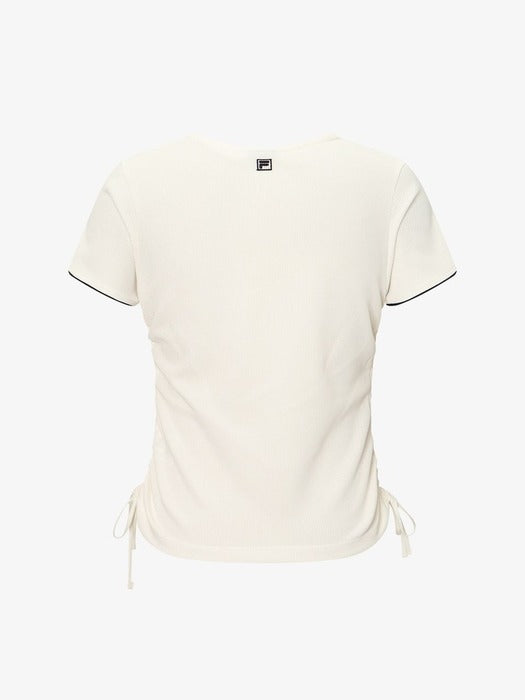 Fila Women's Waffle Training Shirring Short-Sleeve Tee 175