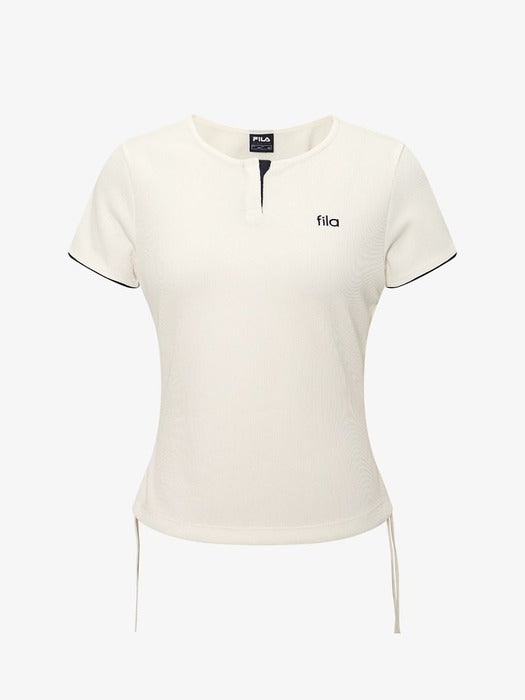 Fila Women's Waffle Training Shirring Short-Sleeve Tee 175