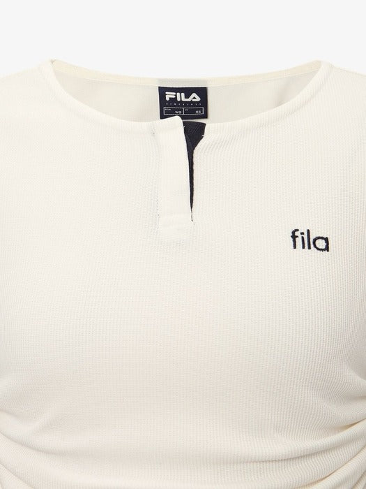 Fila Women's Waffle Training Shirring Short-Sleeve Tee 175