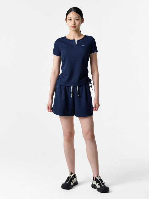 Fila Women's Waffle Training Shirring Short-Sleeve Tee 472