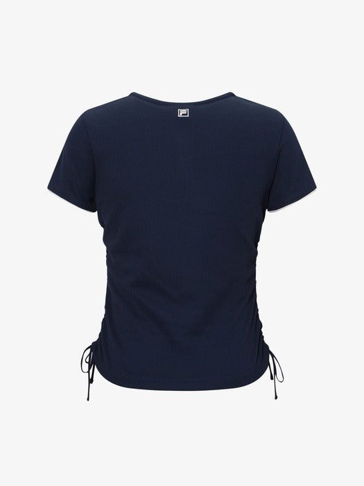 Fila Women's Waffle Training Shirring Short-Sleeve Tee 472