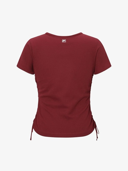 Fila Women's Waffle Training Shirring Short-Sleeve Tee 626