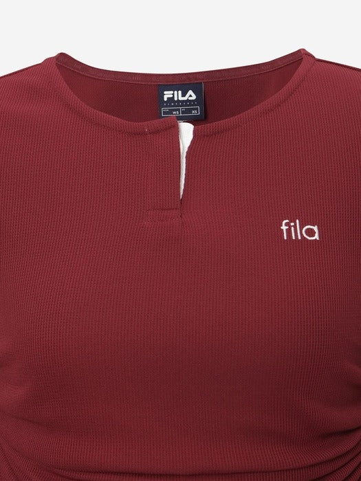 Fila Women's Waffle Training Shirring Short-Sleeve Tee 626