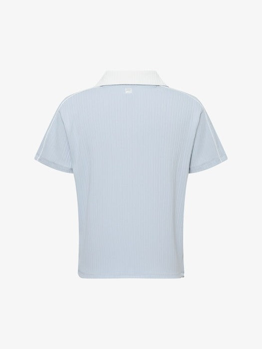 Fila Women's Ribbed Training Collared Short Sleeve T-shirt 442