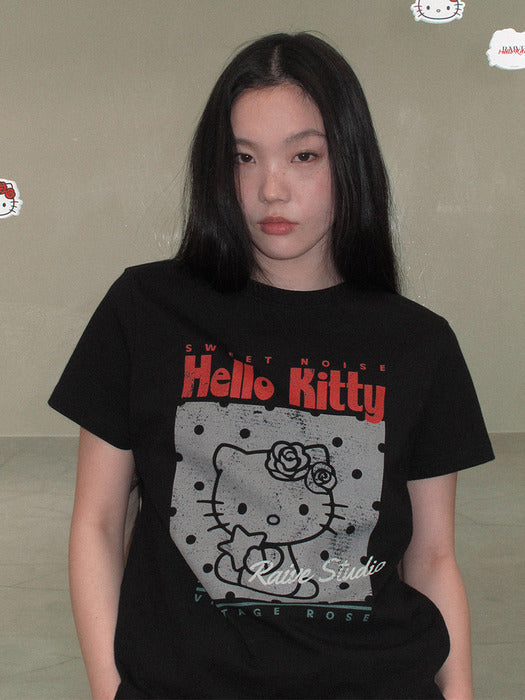 Raive X Hello Kitty Dot Graphic T-shirts