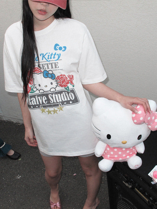 Raive X Hello Kitty Rose Graphic T-shirts
