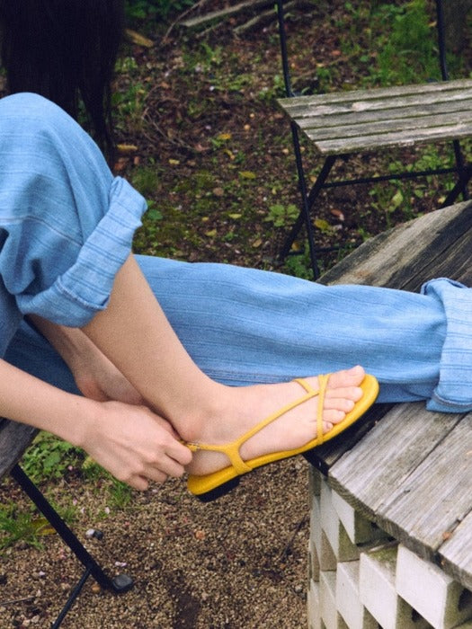 Mango Maniplease Poin Strap Sandal Mustard