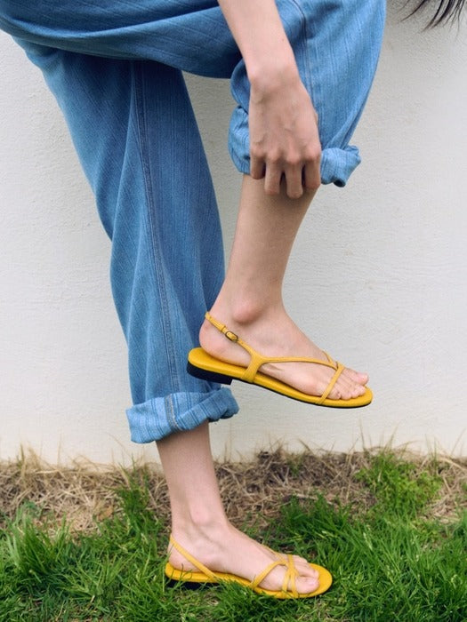 Mango Maniplease Poin Strap Sandal Mustard